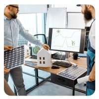 Männer besprechen Energieversorgung