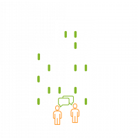 Icon - Gebäude und zwei Personen