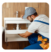 Sanitärdienst bei der Arbeit