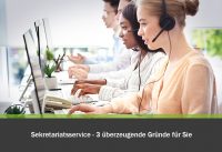 Sekretariatsservice - 3 überzeugende Gründe für Sie. Drei Mitarbeiter:innen im Callcenter.