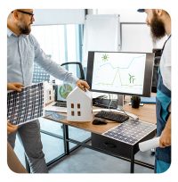 Männer besprechen Energieversorgung